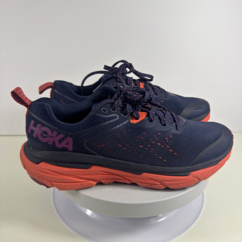 Hoka Challenger ATR 6 Womens Trail Running Shoes Navy Orange Purple Sneakers 8.5 - Picture 6 of 14
